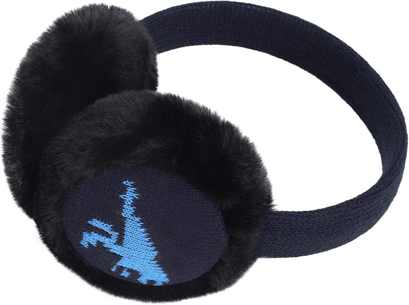 BUTITNOW Toddler Kids Knit Dinosaur Earmuffs Soft Plush Comfortable Winter Outdoor Ear Warmers for Boys Girls - Image 2